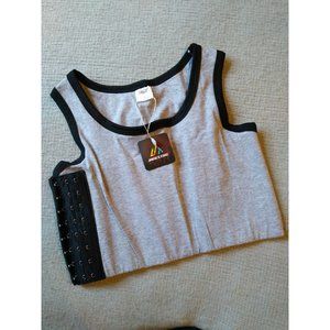 Janest XXS 24" Gray Side Hook Harness Style Sports Bra Sz XXS 24"